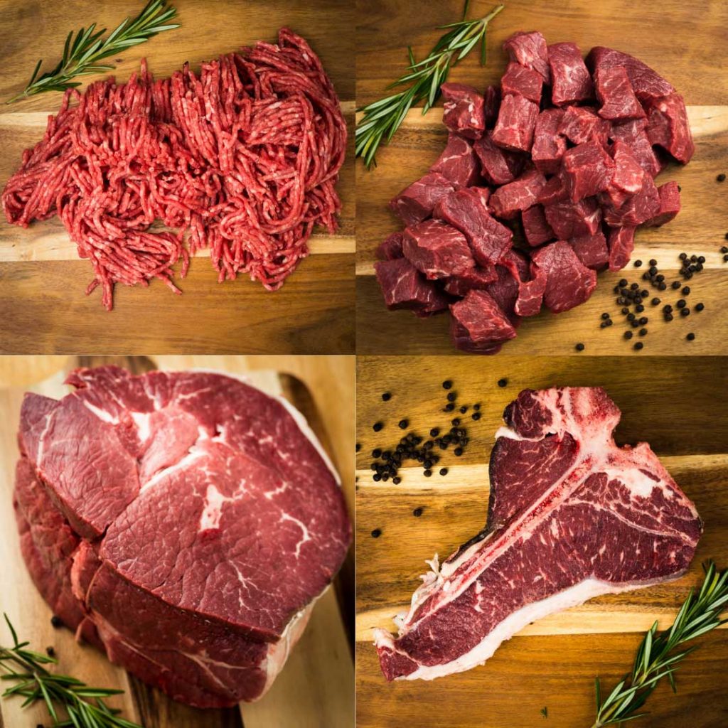 Fresh lean ground beef in packaging